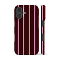 Minimal Maroon Striped Phone Case