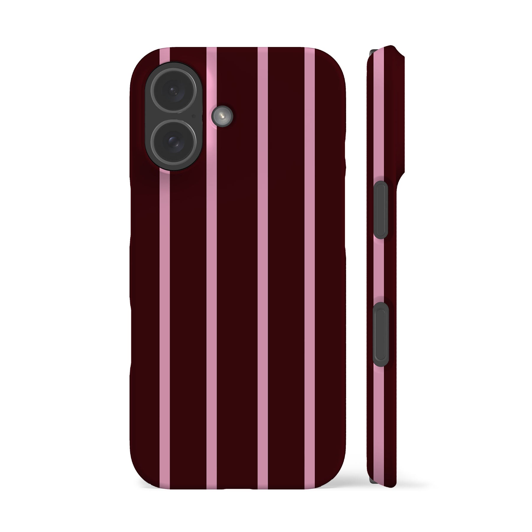 Minimal Maroon Striped Phone Case