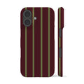 Minimal Moss Maroon Stripes Phone Case