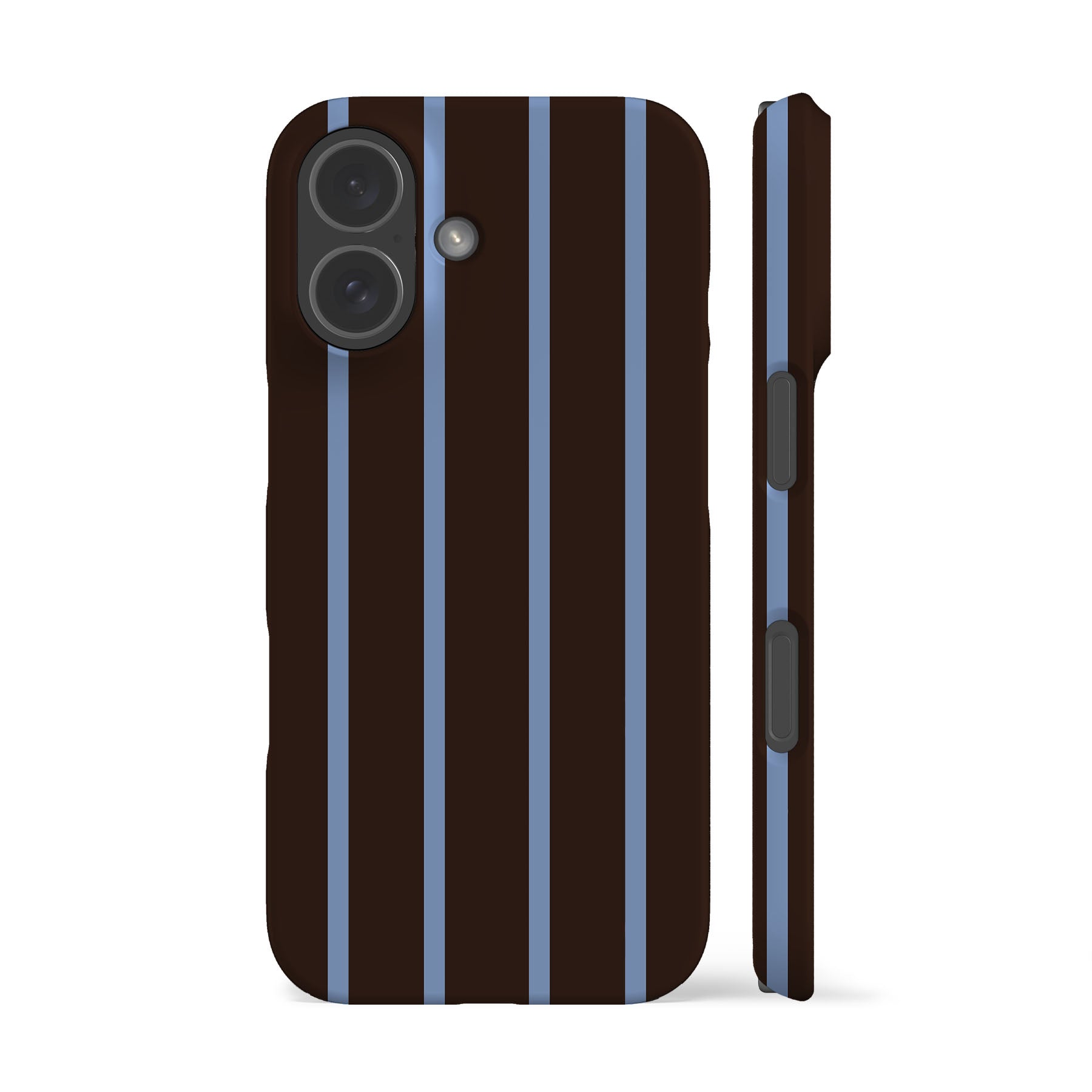 Minimal Brown Blue Striped Phone Case