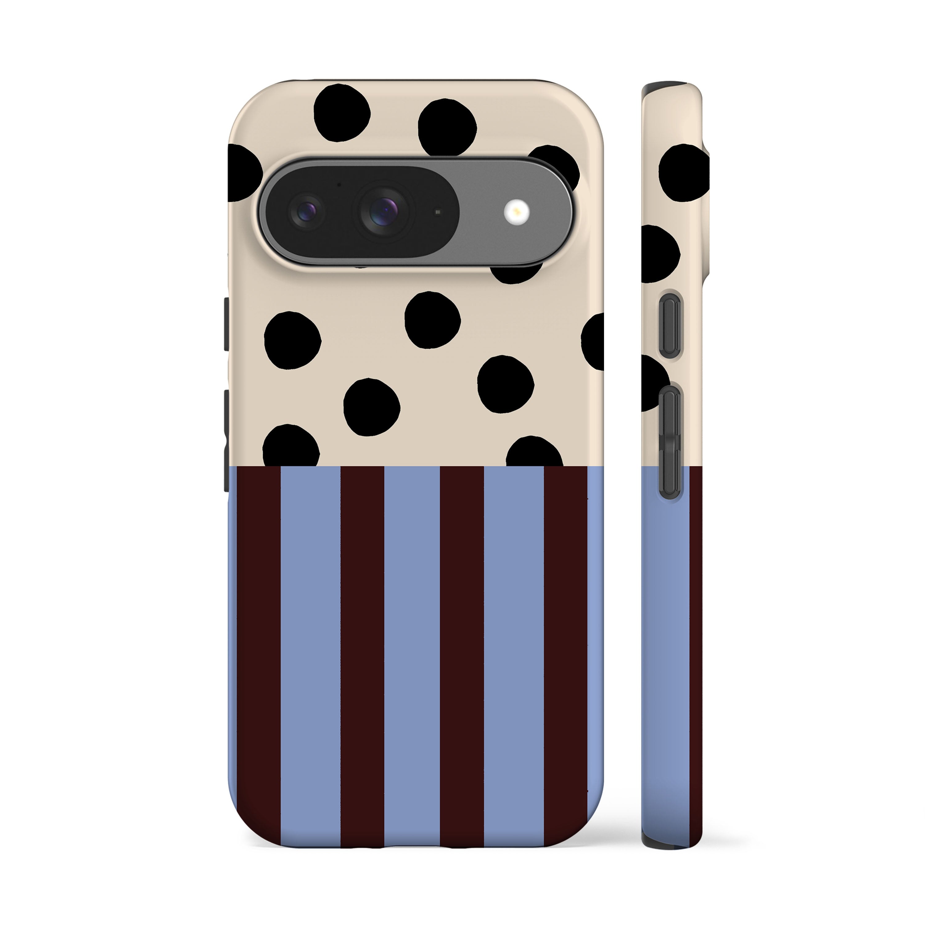 Blue Striped Polka Dot Phone Case