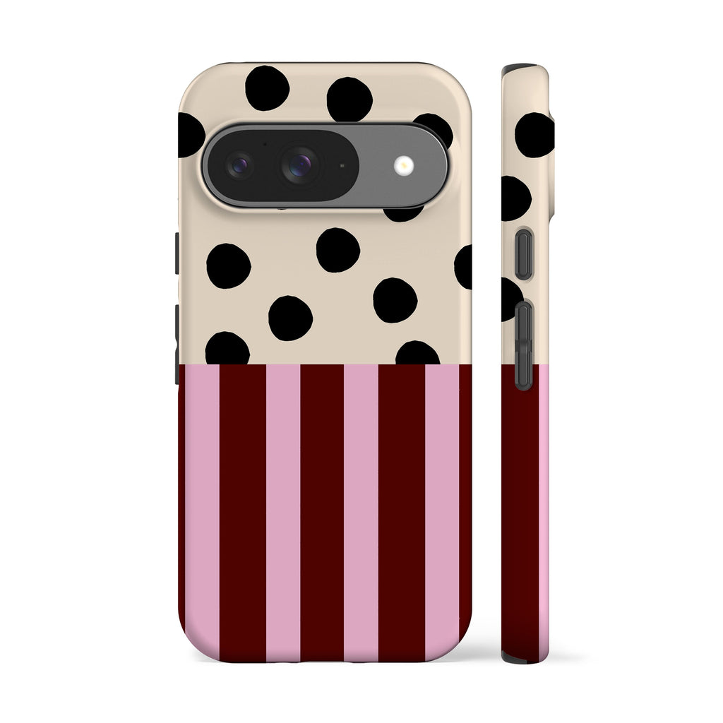 Pink Striped Polka Dot Phone Case