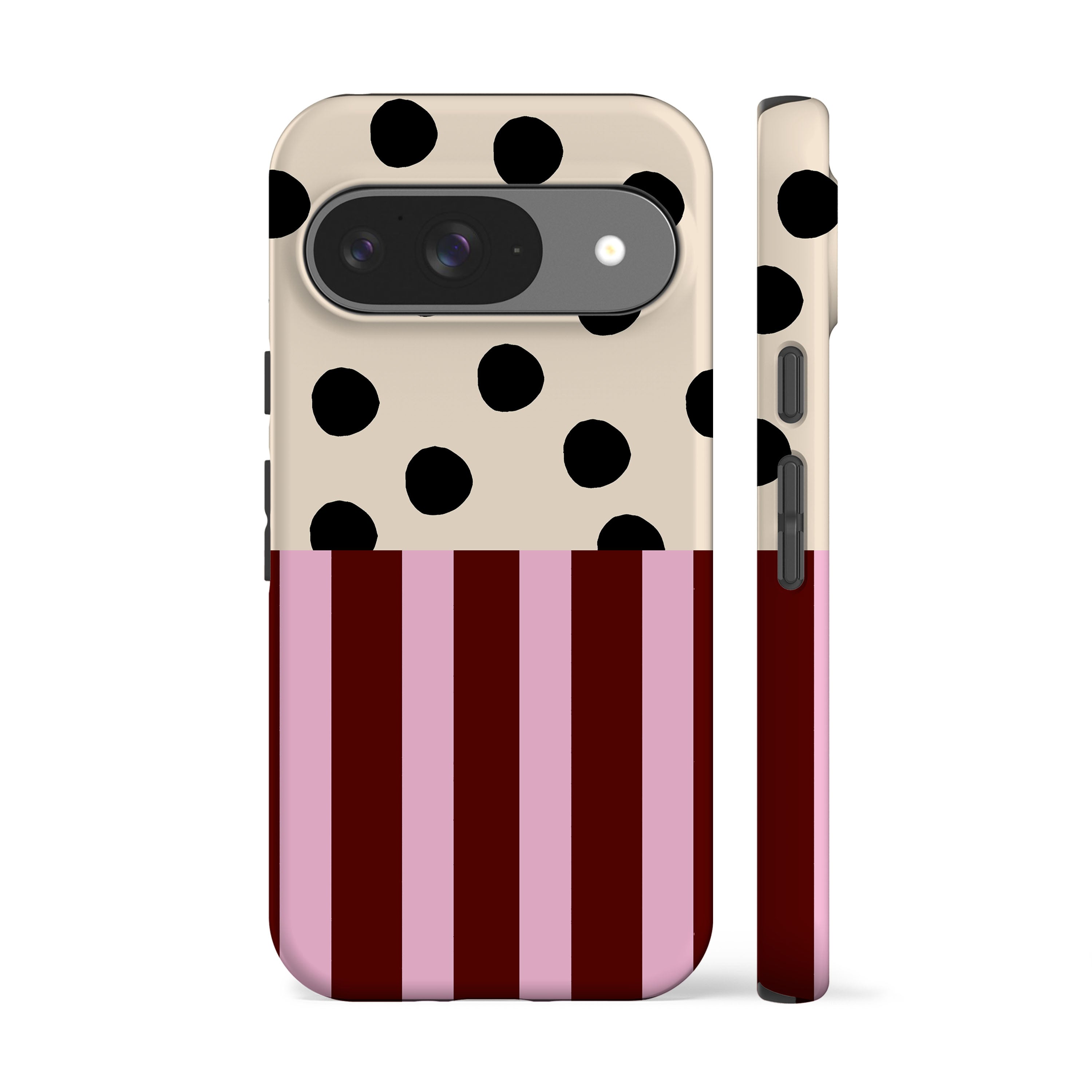 Pink Striped Polka Dot Phone Case
