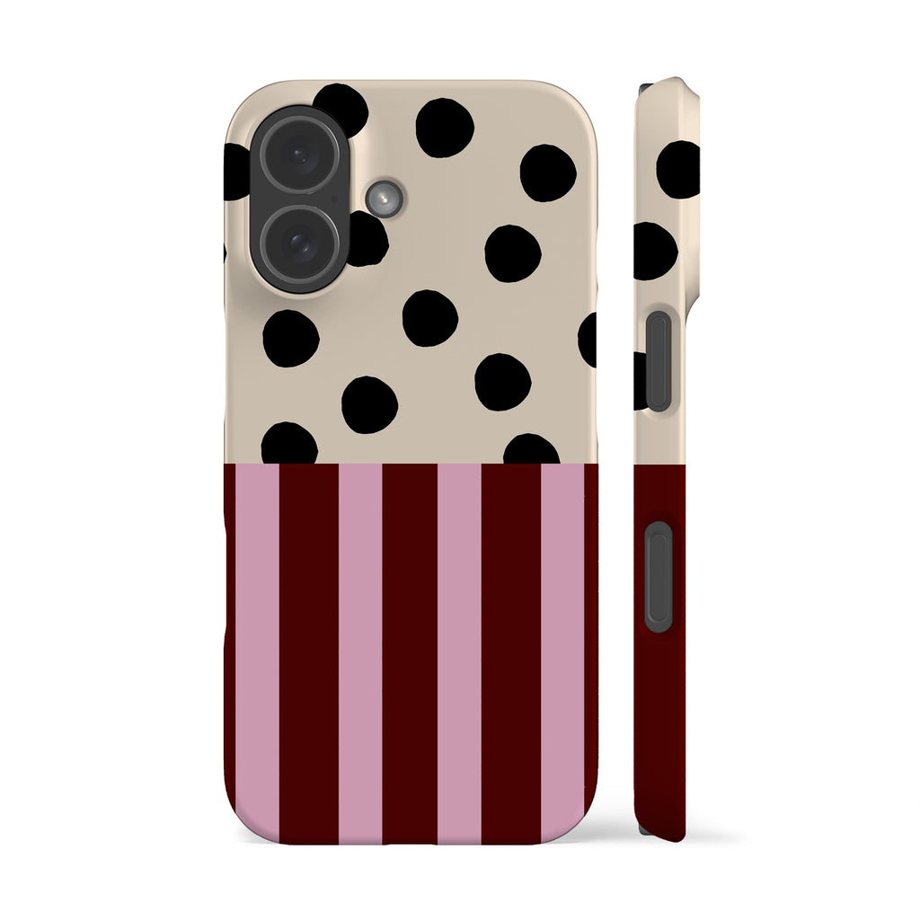 Pink Striped Polka Dot Phone Case
