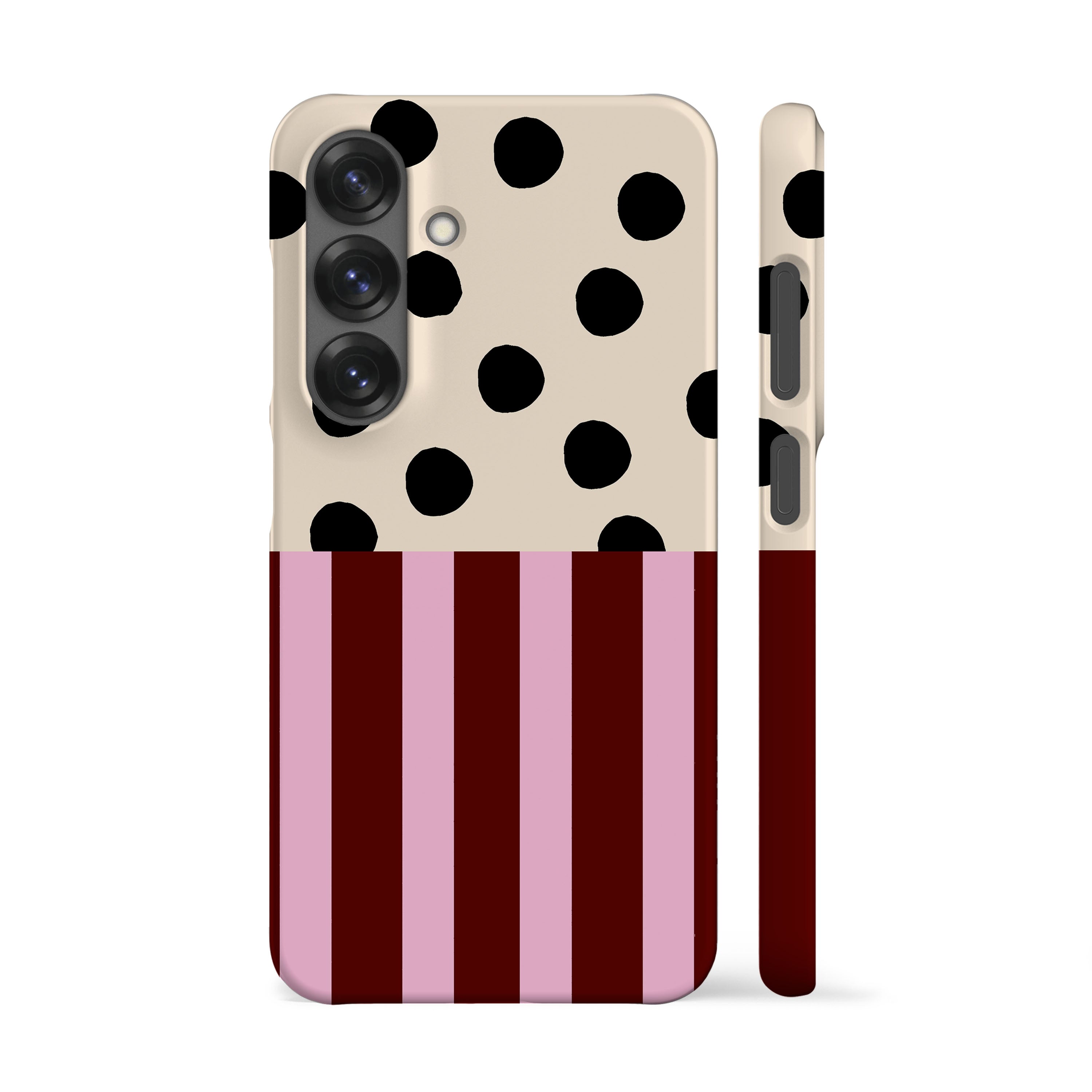 Pink Striped Polka Dot Phone Case