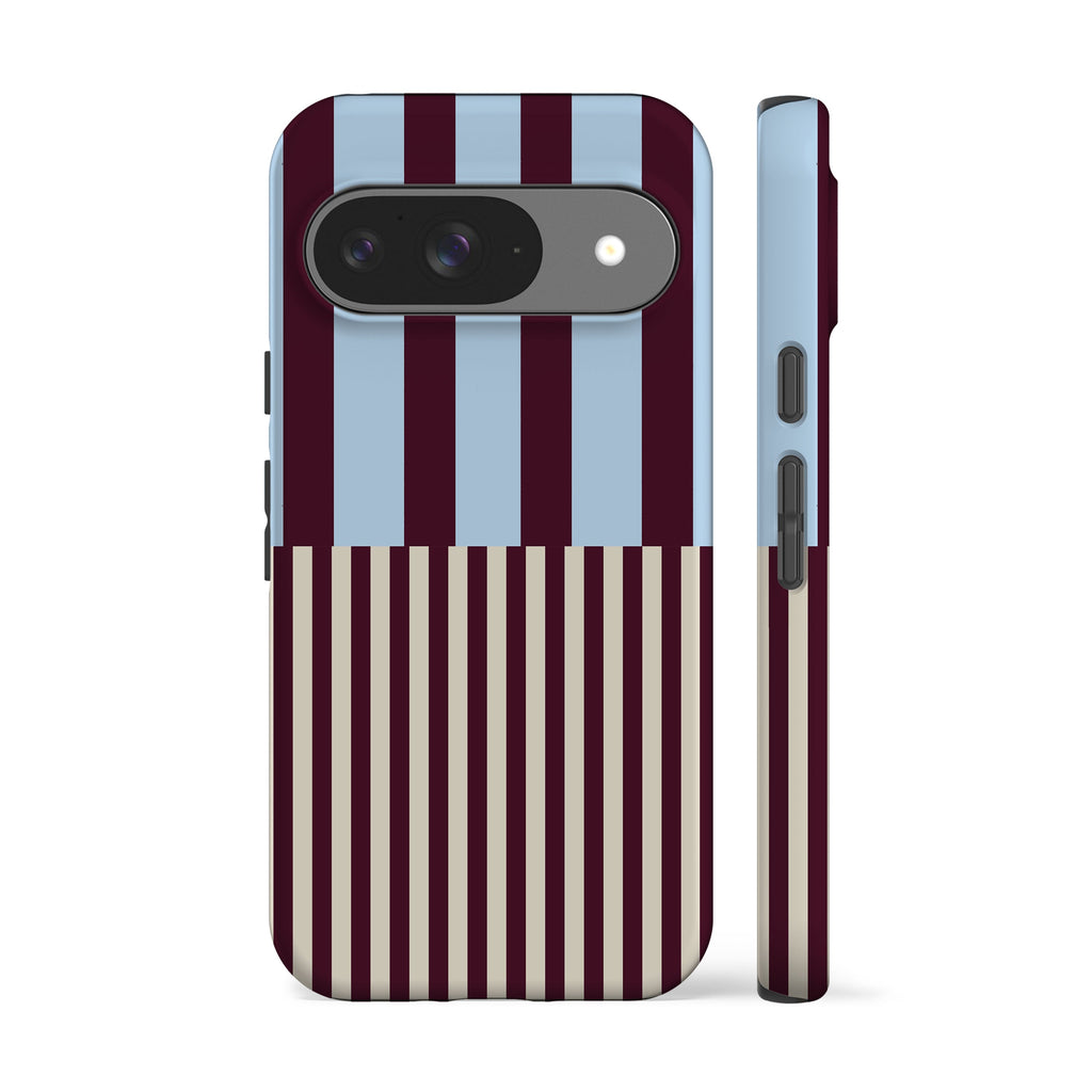 Blue Maroon Modern Stripes Phone Case