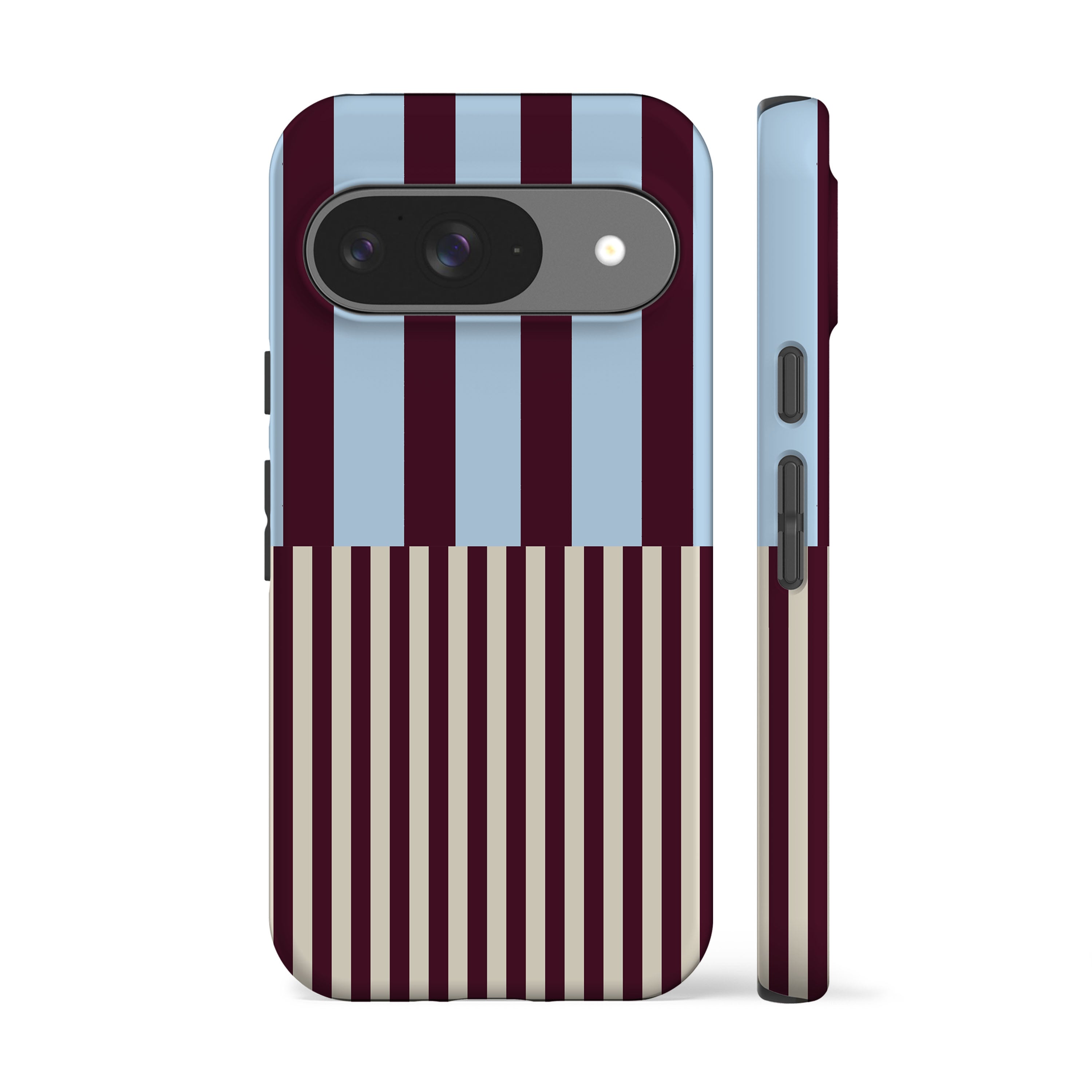 Blue Maroon Modern Stripes Phone Case