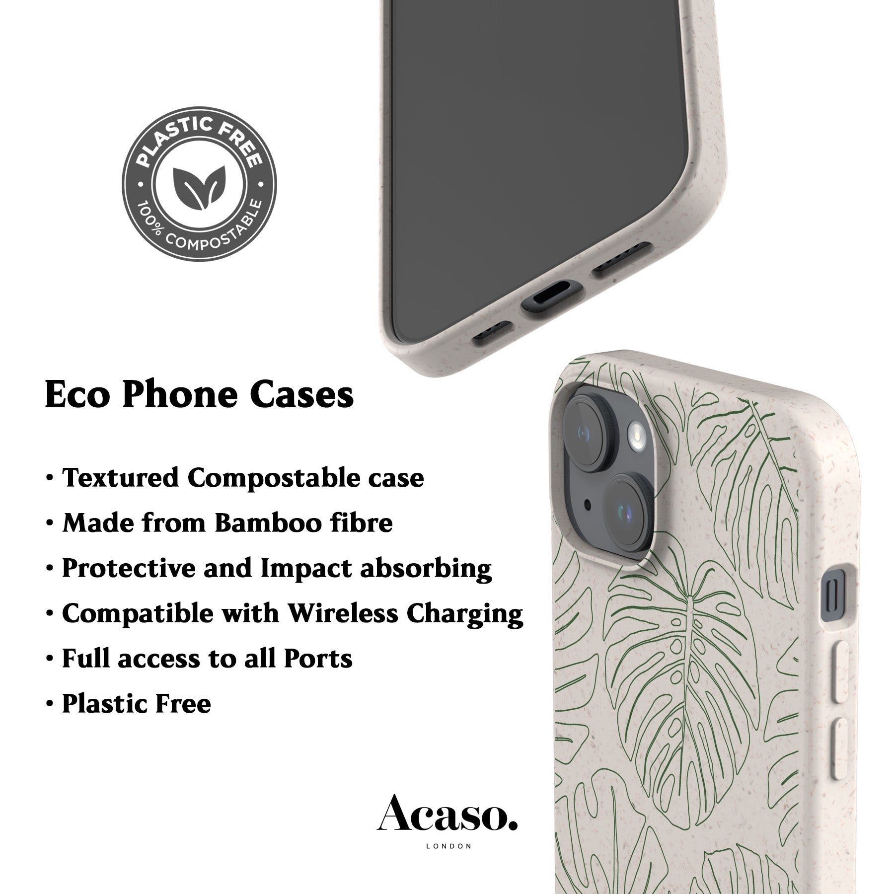 Line Art Monstera Eco-Friendly Phone Case