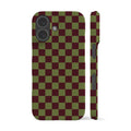 Moss Maroon Checkered Phone Case