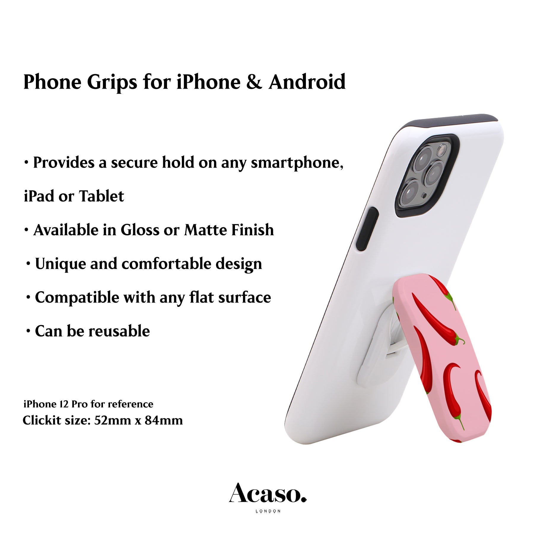 Pink Chillies Phone Grip