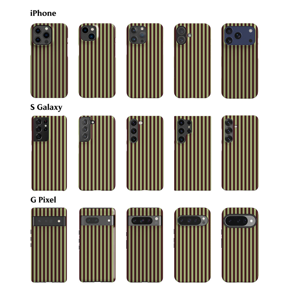 Mint Maroon Striped Phone Case