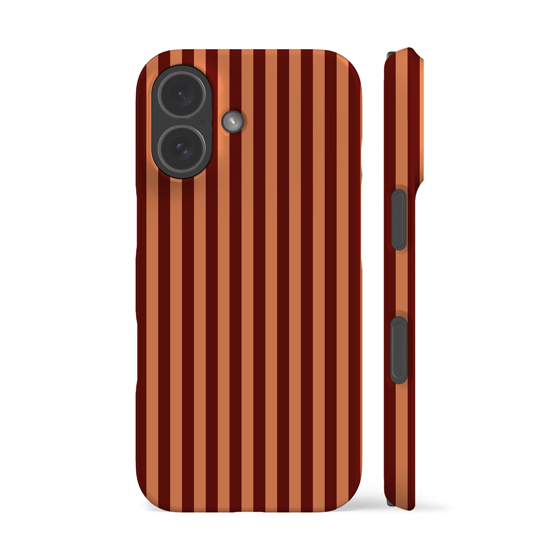 Peach Maroon Striped Phone Case