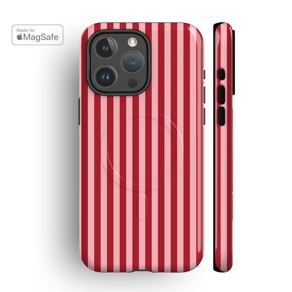 Resort Stripes Pink MagSafe iPhone Case