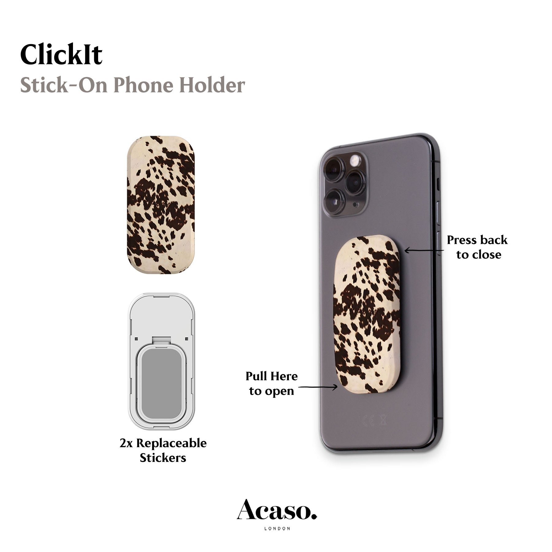 Speckled Cow Print Phone Grip
