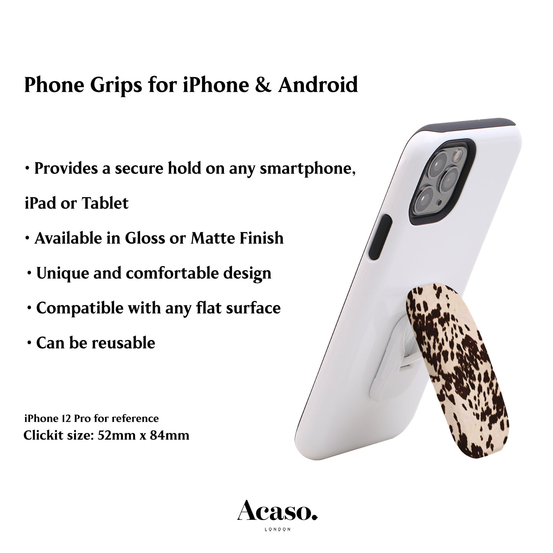 Speckled Cow Print Phone Grip