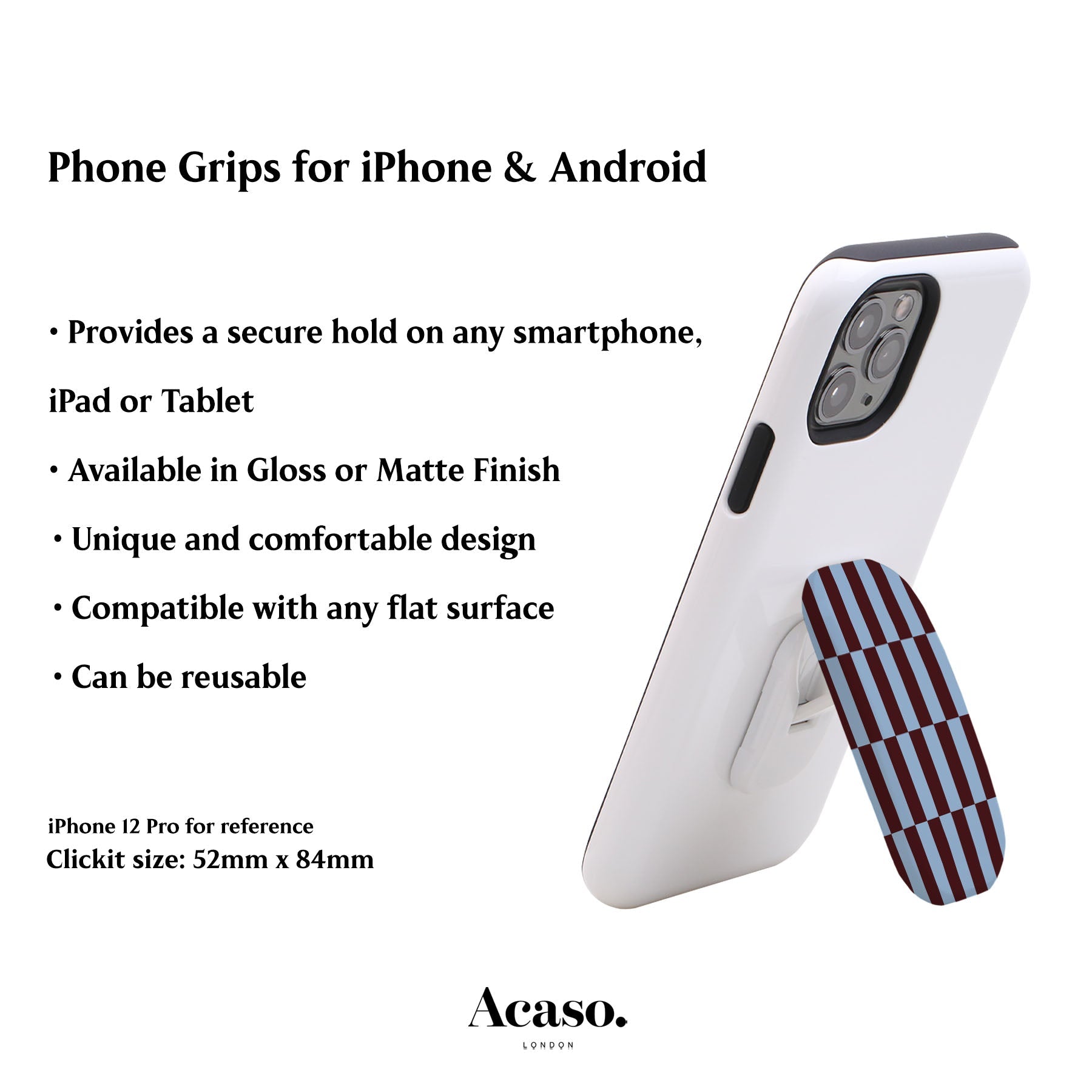 Maroon Tile Checkers Phone Grip