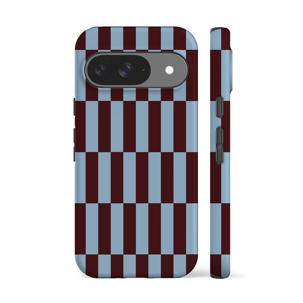 Tile Checkers Maroon Blue Phone Case