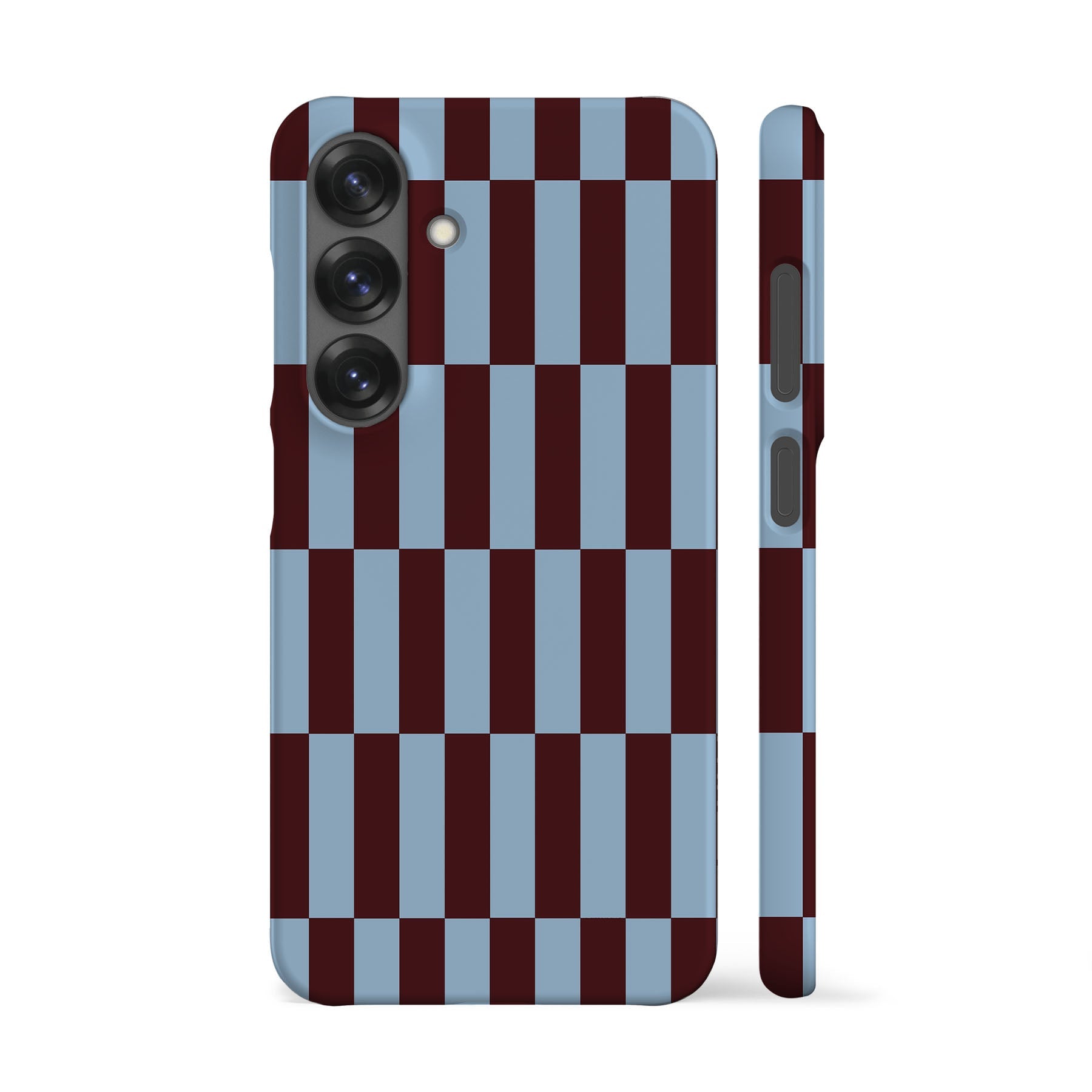 Tile Checkers Maroon Blue Phone Case