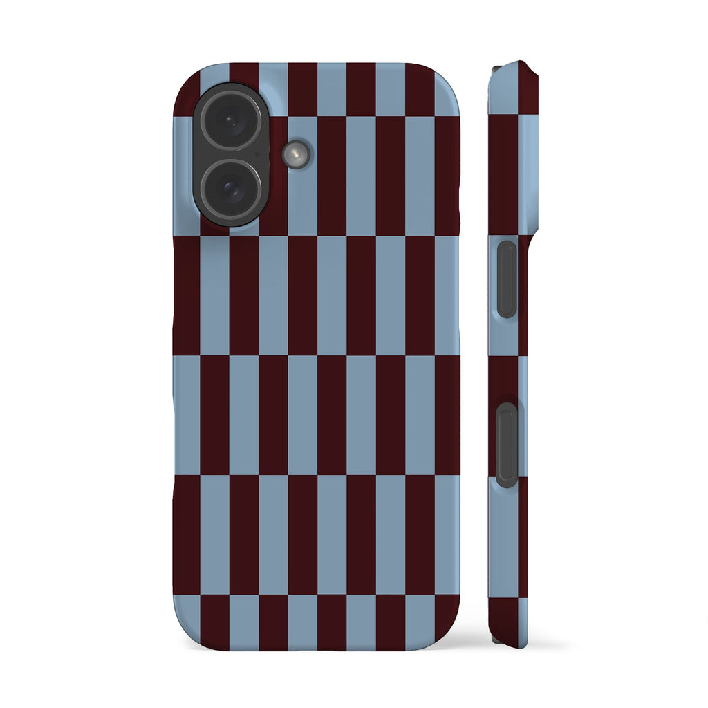 Tile Checkers Maroon Blue Phone Case