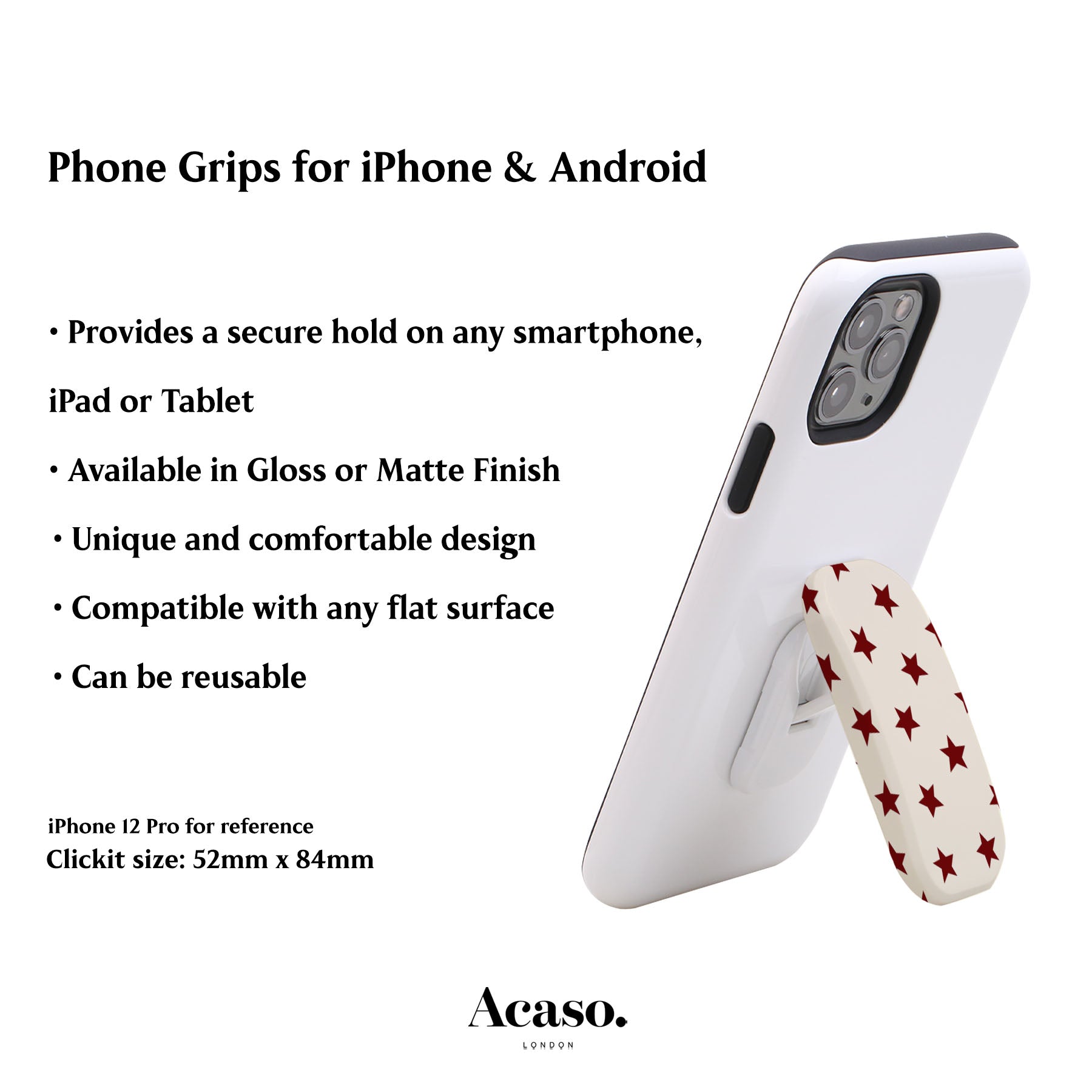 Red Stars Phone Grip