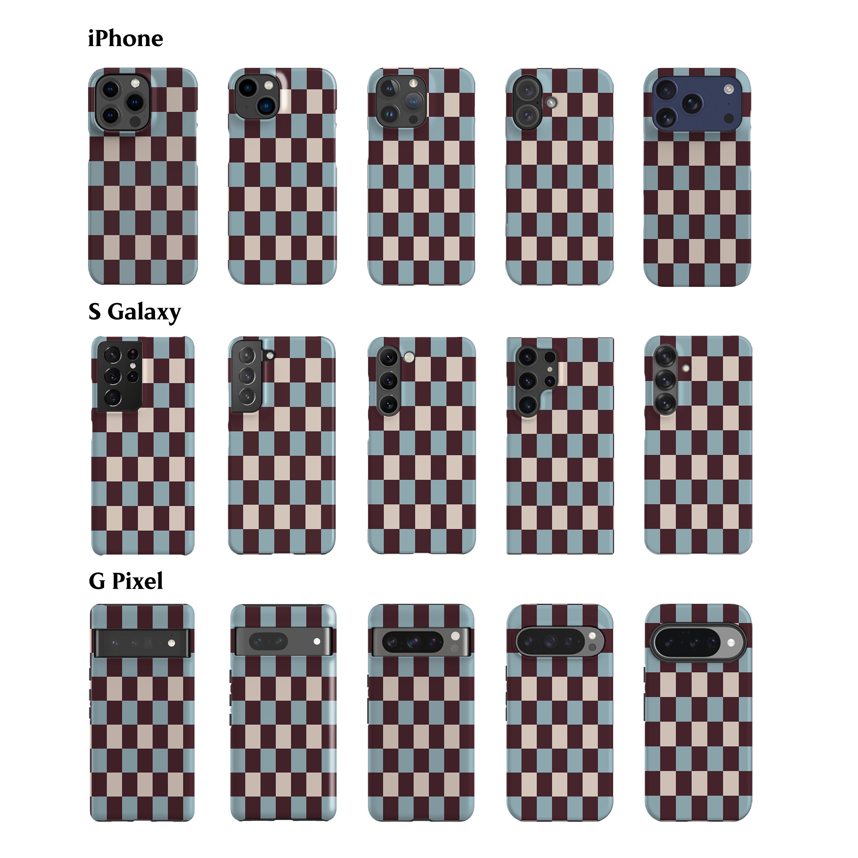 Winter Blue Checkers Phone Case