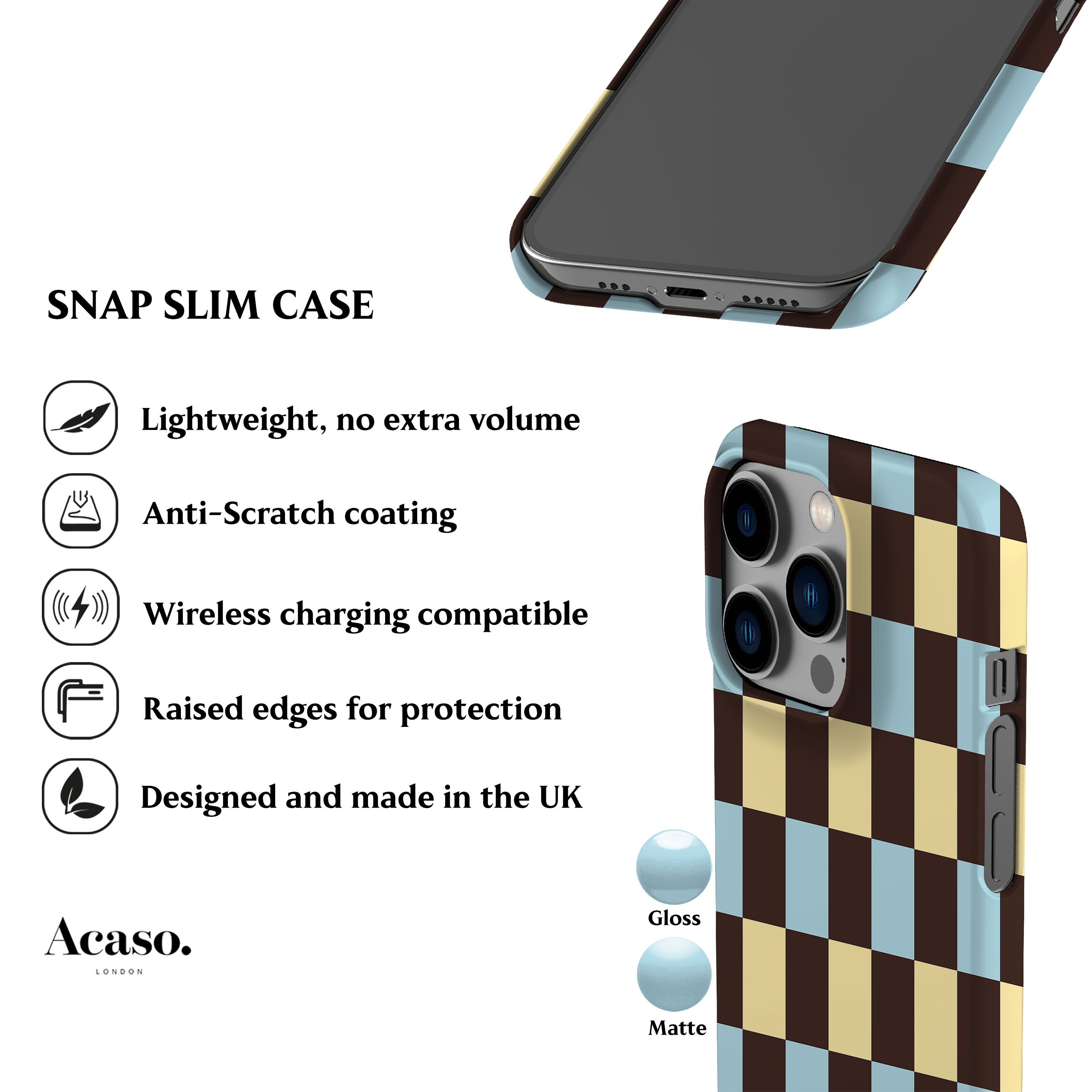 Winter Yellow Checkers Phone Case