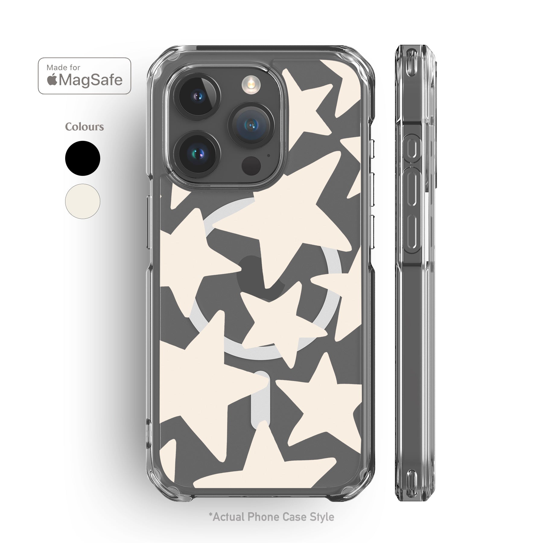 Wonky Stars Clear MagSafe iPhone Case